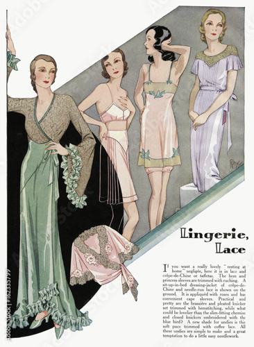 Women's lingerie 1932. Date: 1932