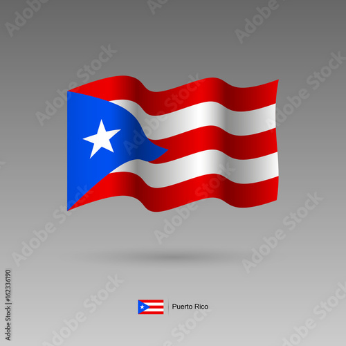Puerto Rico flag. Official colors and proportion correctly. High detailed vector illustration. 3d and isometry. EPS10