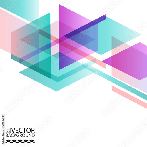 Abstract digital Memphis style geometric trendy background. With place for your message. Business or tech presentation, cover template