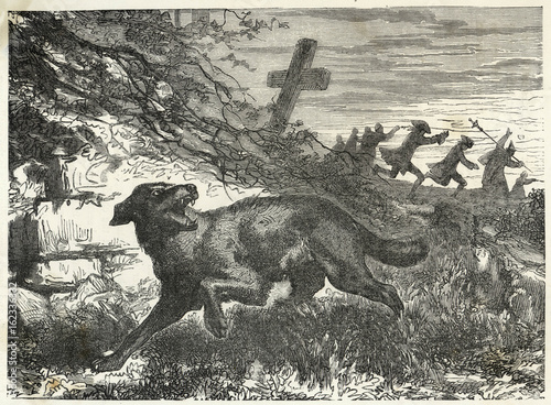 Canvas Print Folklore - Werewolves. Date: 19th century