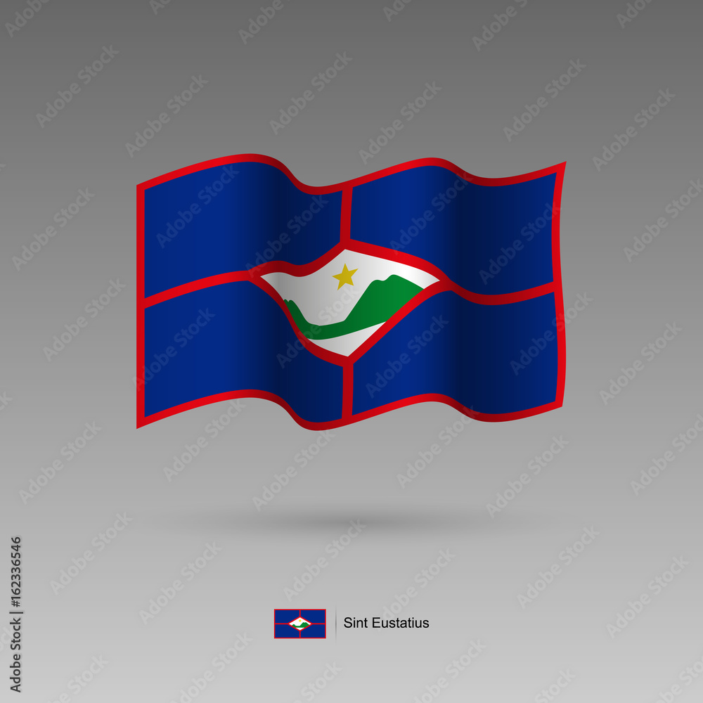 Sint Eustatius flag. Official colors and proportion correctly. High detailed vector illustration. 3d and isometry. EPS10