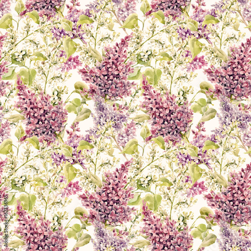 Watercolor vector lilac pattern