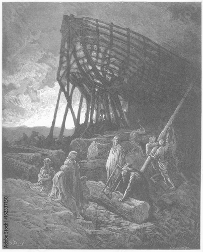 Canvas Print Building the Ark