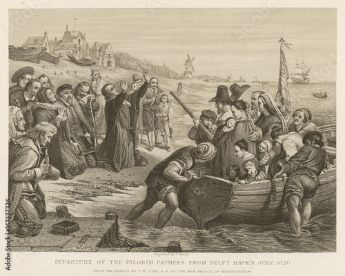 Pilgrim Fathers at Delft  Netherlands.. Date: July 1620 photo
