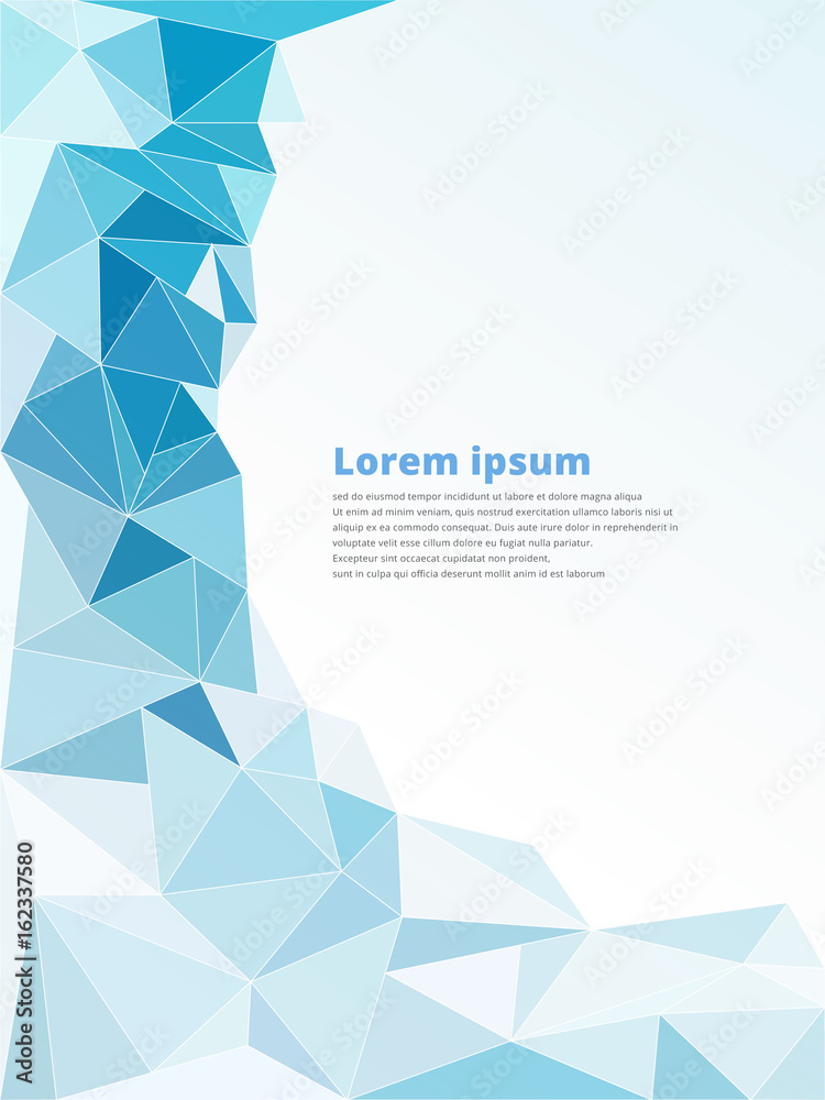 Fototapeta premium Jasnoniebieska mozaika wielokątna tło wektor ilustracja
