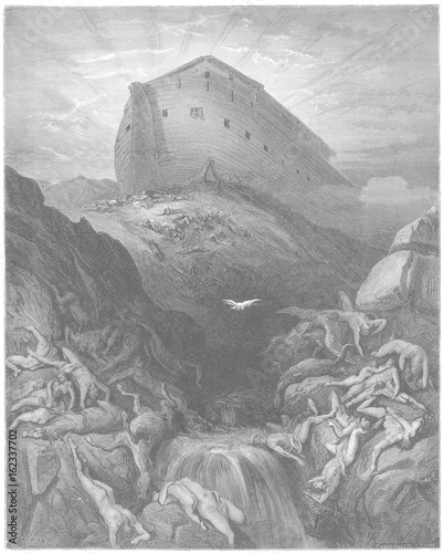 Old Testament  Noah's Ark on Mount Ararat. Date: Old Testament photo