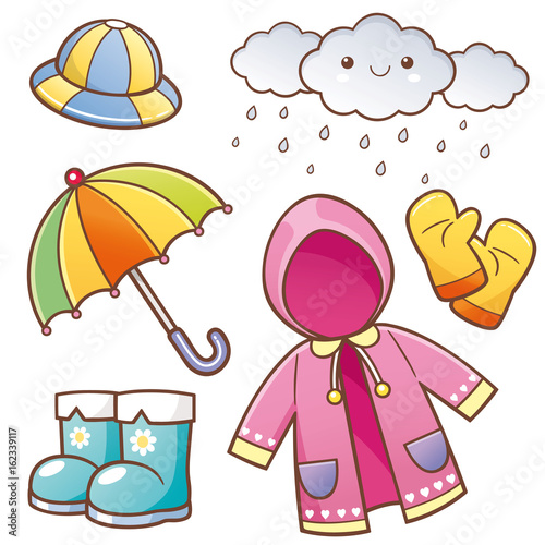 Vector illustration of Cartoon Rain Clothes