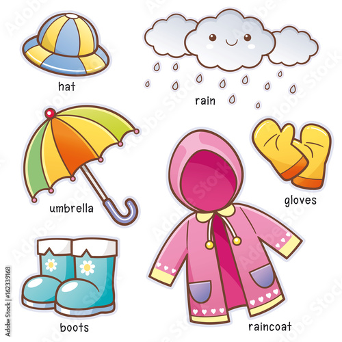 Vector illustration of Cartoon Rain Clothes