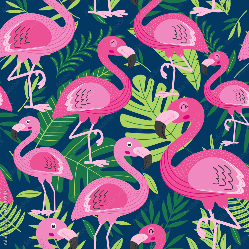 Obraz premium wzór z Flamingo - ilustracji wektorowych, eps