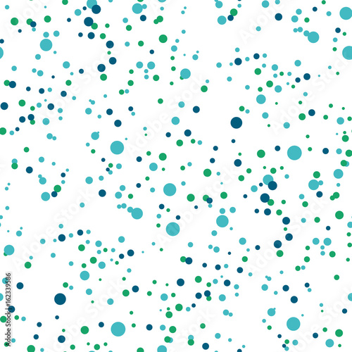 Concept funny color dots seamless pattern. Vector illustration for surface design, background, wrapping paper. Color dots random motif.
