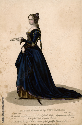 Laura De Noves - Blue Dres. Date: circa 1330