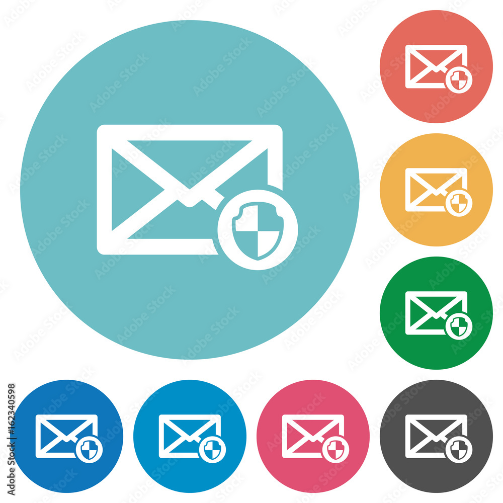 Mail protection flat round icons Mail protection flat round icons