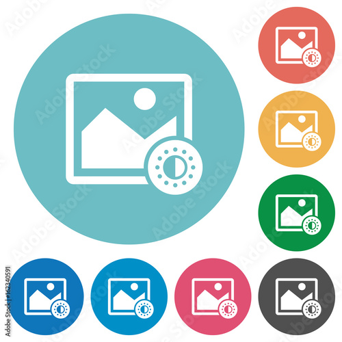 Adjust image saturation flat round icons