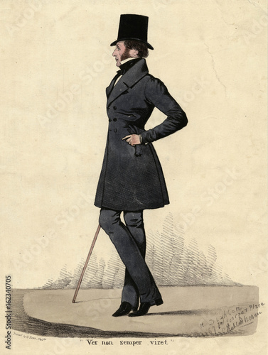Obraz na plátně Man in Black 1820s. Date: 1820s