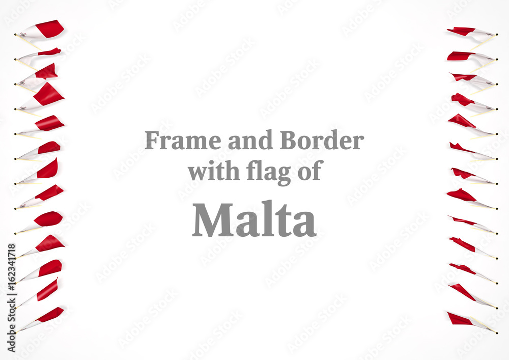 Frame and border with flag of Malta. 3d illustration Frame and border with flag of Malta. 3d illustration