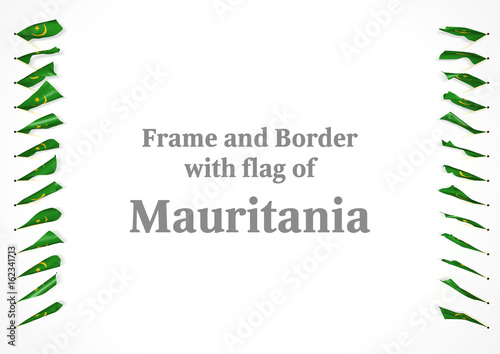 Frame and border with flag of Mauritania. 3d illustration