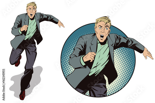 Running business man. Stock illustration.