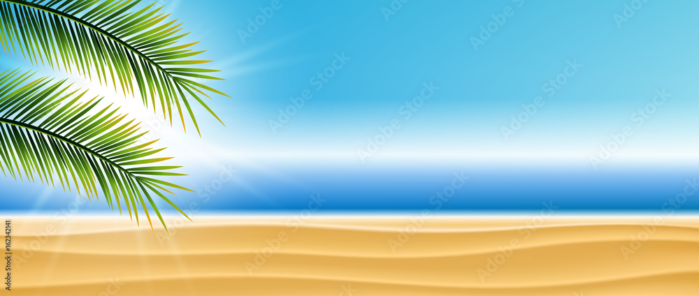 Wunschmotiv: Hintergrund Strand, Meer, Palmen #162342141