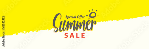 Summer Sale heading design for banner or poster. Sale and Discounts Concept. Vector illustration.