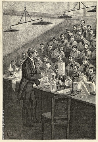 Paris Chemistry Lecture. Date: circa 1885