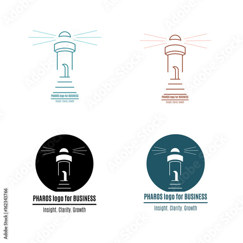 Lighthouse logo template design for business. Vector illustration