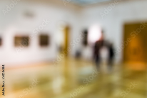 Bokeh in the museum of paintings as a background