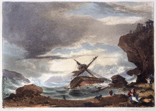 Fényképezés Shipwreck. Date: 1827