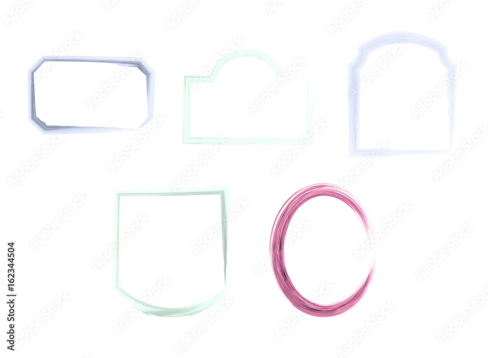 Vector set of frames of different shapes against white background Vector set of frames of different shapes against white background