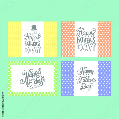 Greeting card with fathers day message against green background
