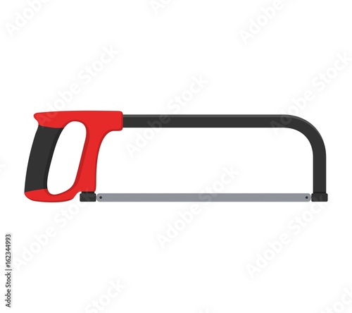 Hacksaw isolated on white background. Tool saw Vector illustration