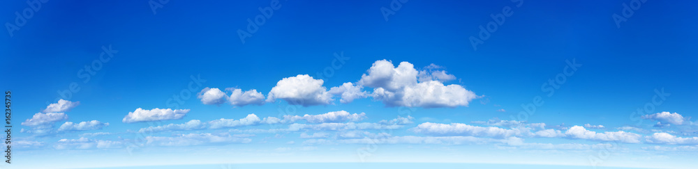 Panorama of the blue sky with clouds - obrazy, fototapety, plakaty 