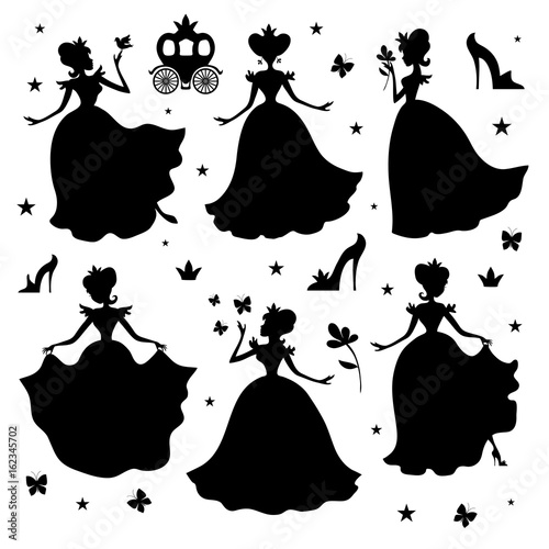Little princess vector silhouettes
