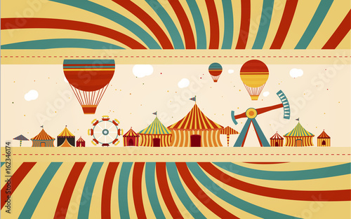 Banner concept of isolated Circus fair day