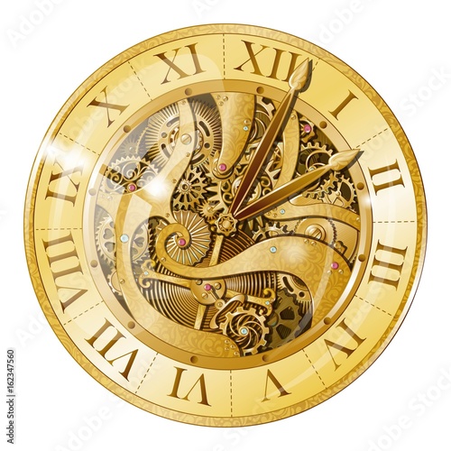 Vintage Golden Watch Illustration