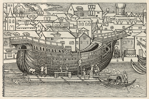 15th century Ship Construction. Date: 1486 photo