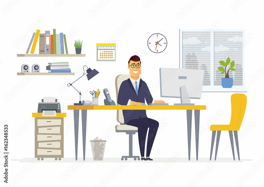 Office Man - modern vector flat illustration Office Man - modern vector flat illustration