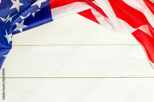 4th of July, the US Independence Day, place to advertise, wood background, American flag, United States of America