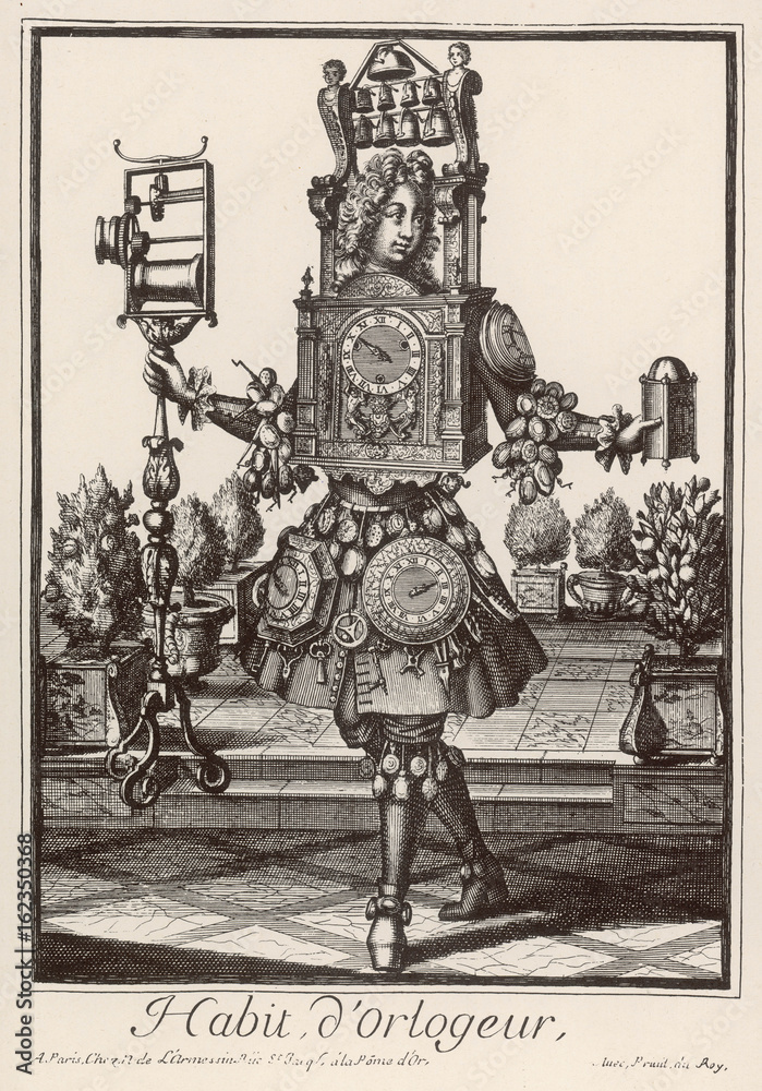 A fantasy clockmaker. Date: circa 1700