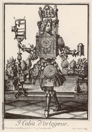 Photography A fantasy clockmaker. Date: circa 1700