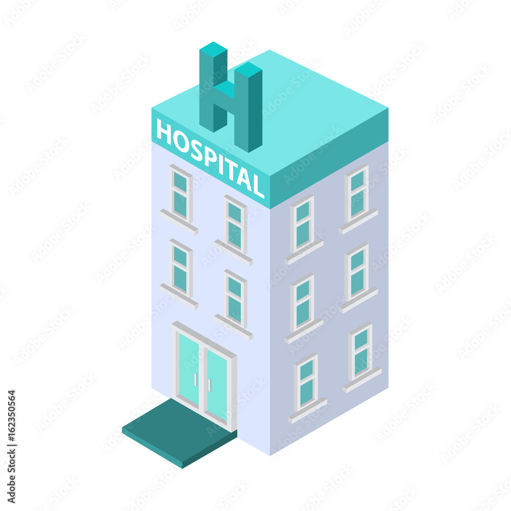 hospital isometric icon hospital isometric icon