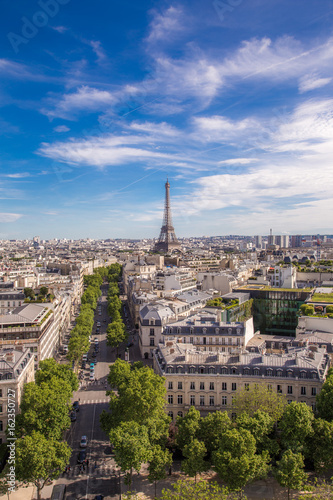 Summer view of Paris with Eiffel tower  © Evgeny