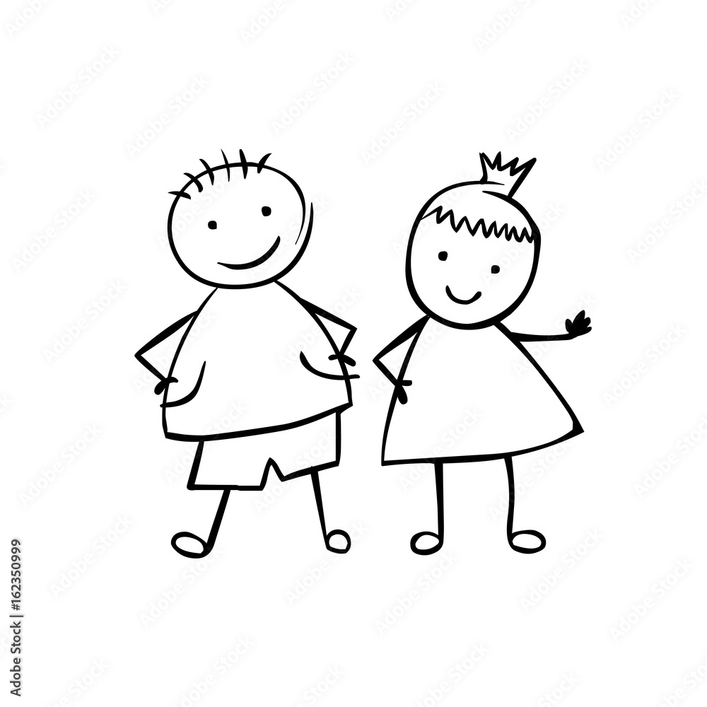 Boy and girl. Vector couple