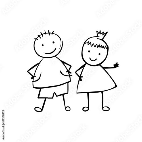 Boy and girl. Vector couple