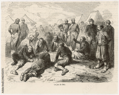 Bingo at Crimean Camp. Date: 1856 photo