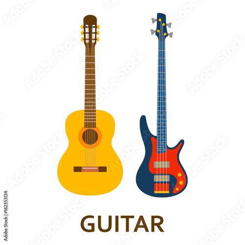 Music instrument icon. Guitar