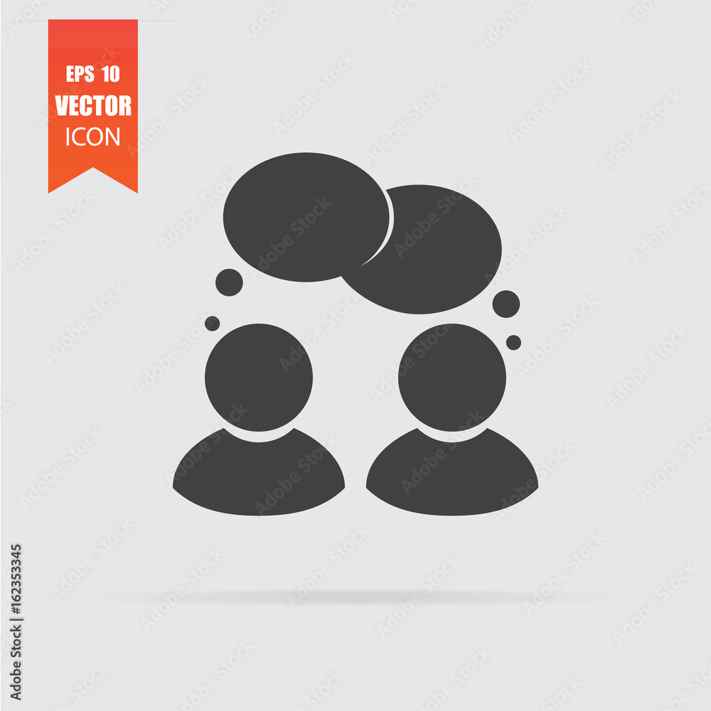 Teamwork icon in flat style isolated on grey background. Teamwork icon in flat style isolated on grey background.