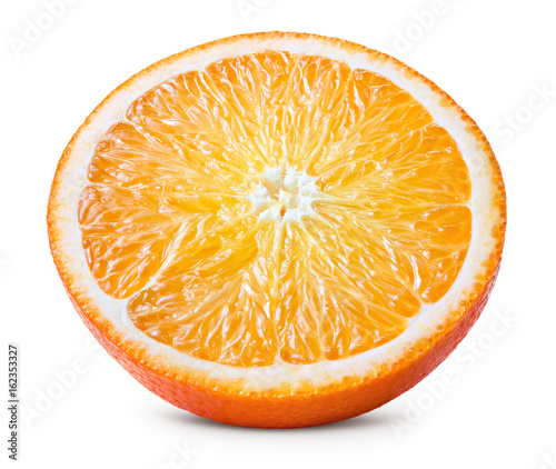 Orange. Orange slice. Round slice isolated on white background. With clipping path.