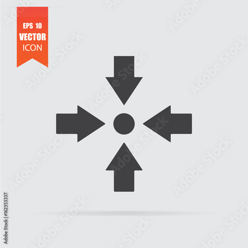 Arrows icon in flat style isolated on grey background.