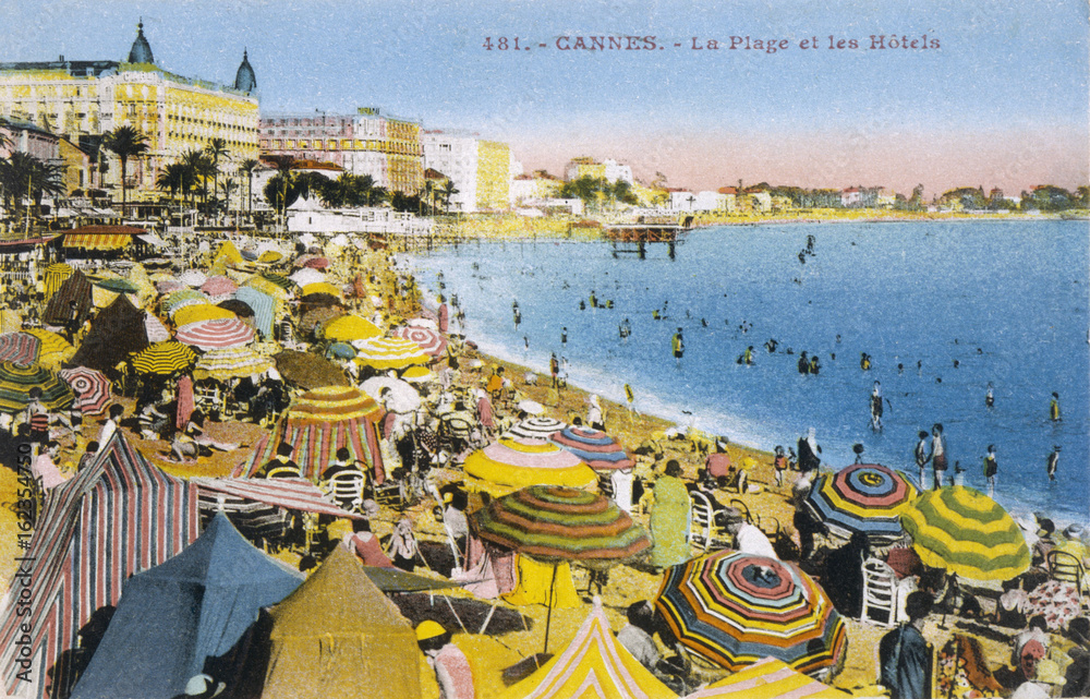Obraz premium Cannes - Plaża - 1936. Data: 1936