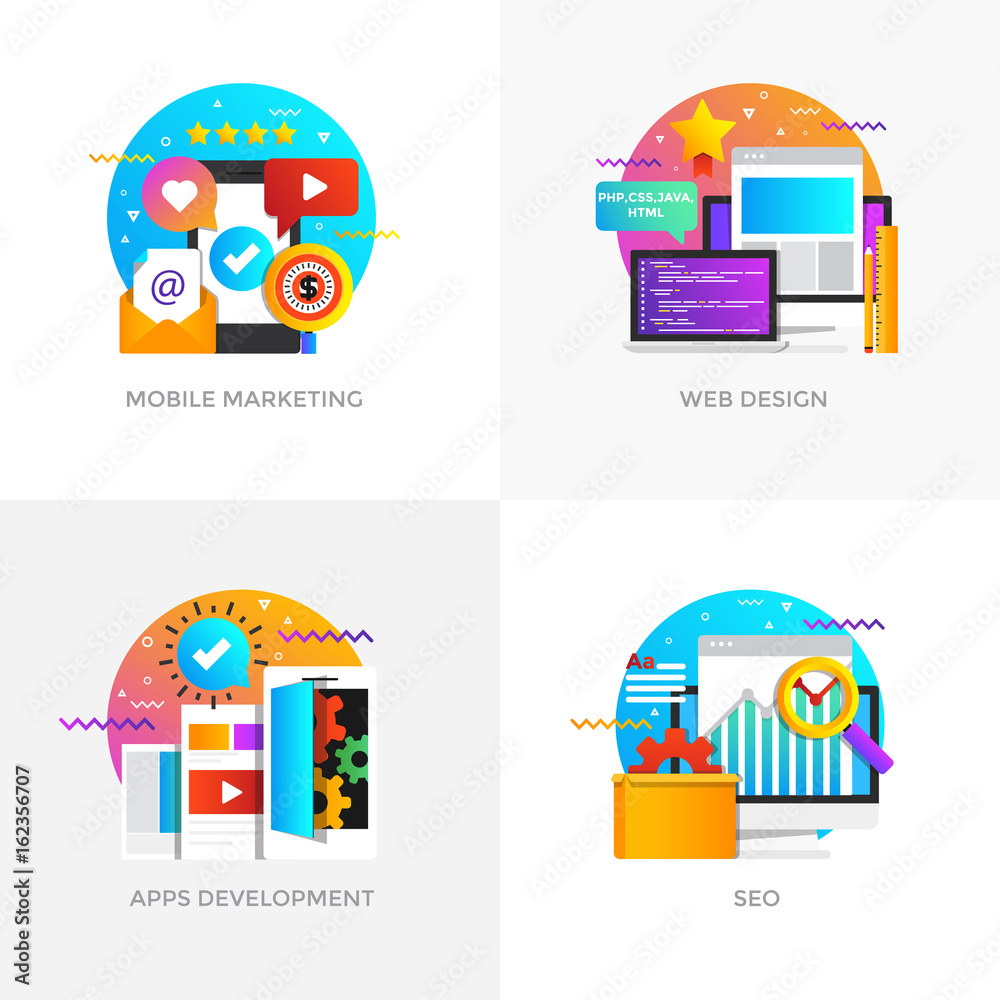 Flat Designed Concepts - Mobile Marketing, Web Design, Apps Development and Seo Optimization